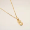 Gold Brass Hammered “8” Pendant Necklace