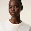 Gold Brass Hammered “8” Pendant Necklace