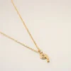 Gold Brass Hammered “9” Pendant Necklace Gold Brass Hammered “9” Pendant Necklace