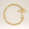Gold Brass Hammered Ami De Coeur Bracelet