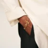 Gold Brass Hammered Ami De Coeur Bracelet