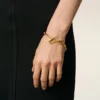 Gold Brass Hammered Ami De Coeur Bracelet