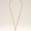 Gold Brass Hammered Ami De Coeur Necklace