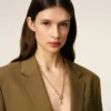 Gold Brass Hammered Ami De Coeur Necklace