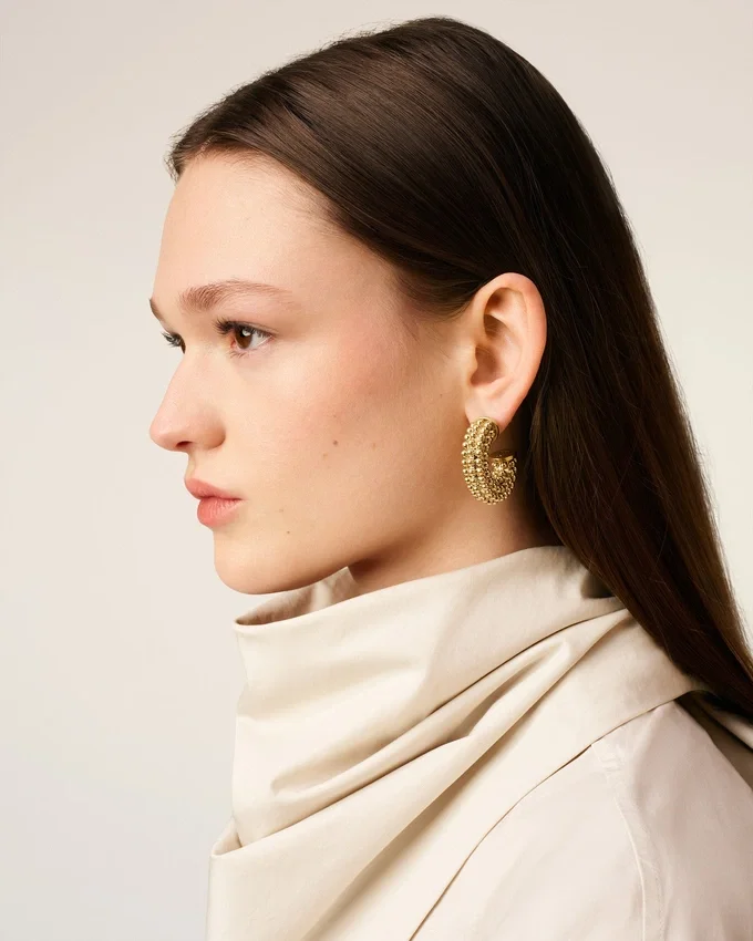 Gold Brass Pearl Earrings Gold Brass Pearl Earrings
