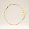 Gold Brass Thin Hammered Ami De Coeur Bracelet Gold Brass Thin Hammered Ami De Coeur Bracelet