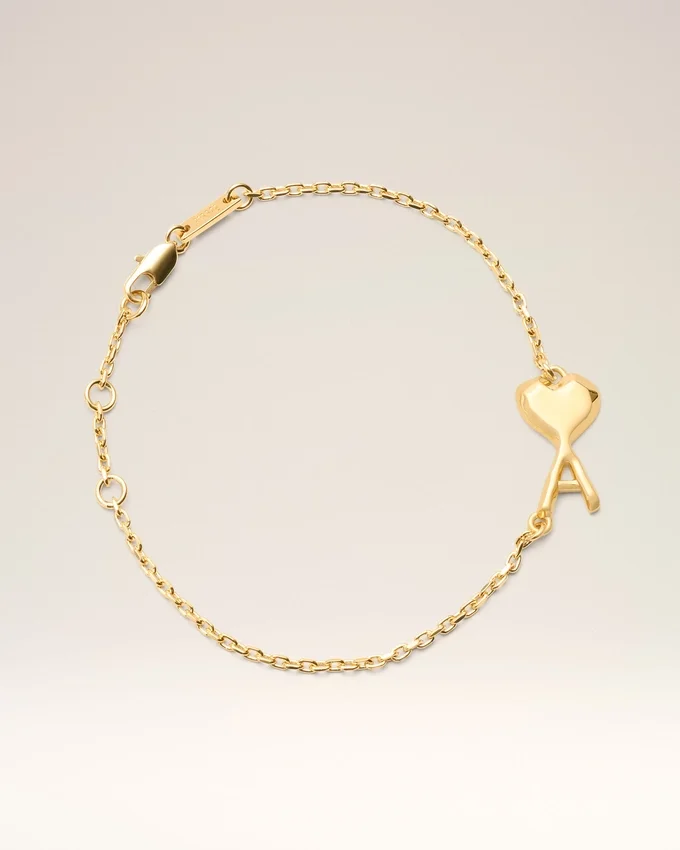 Gold Brass Thin Hammered Ami De Coeur Bracelet Gold Brass Thin Hammered Ami De Coeur Bracelet