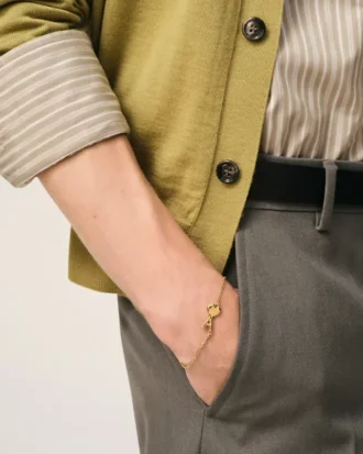 Gold Brass Thin Hammered Ami De Coeur Bracelet