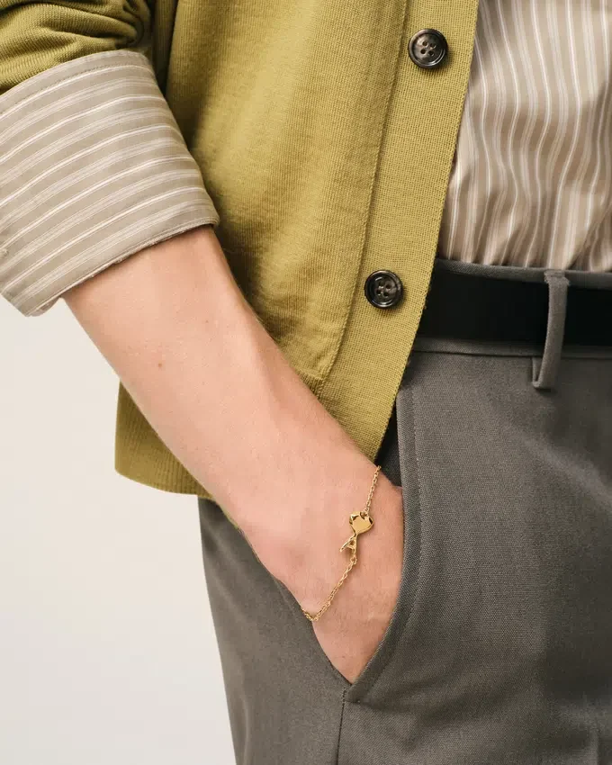 Gold Brass Thin Hammered Ami De Coeur Bracelet Gold Brass Thin Hammered Ami De Coeur Bracelet