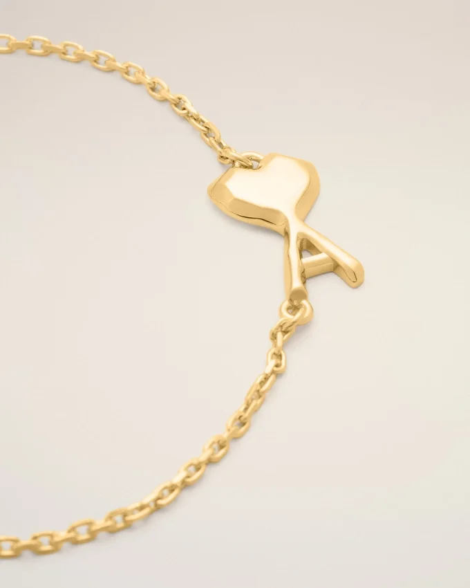 Gold Brass Thin Hammered Ami De Coeur Bracelet Gold Brass Thin Hammered Ami De Coeur Bracelet