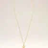 Gold Brass Thin Hammered Ami De Coeur Necklace Gold Brass Thin Hammered Ami De Coeur Necklace