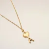 Gold Brass Thin Hammered Ami De Coeur Necklace Gold Brass Thin Hammered Ami De Coeur Necklace