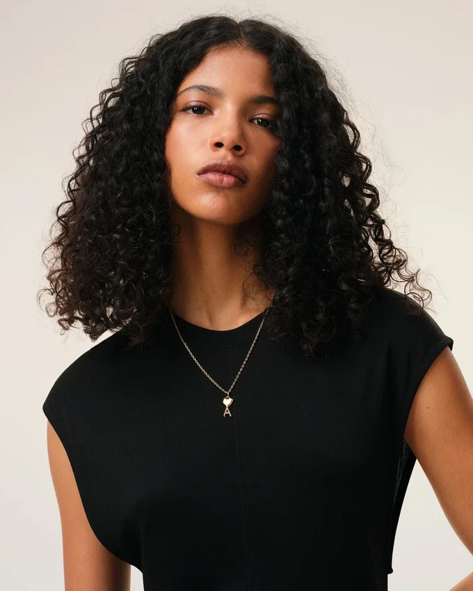 Gold Brass Thin Hammered Ami De Coeur Necklace Gold Brass Thin Hammered Ami De Coeur Necklace