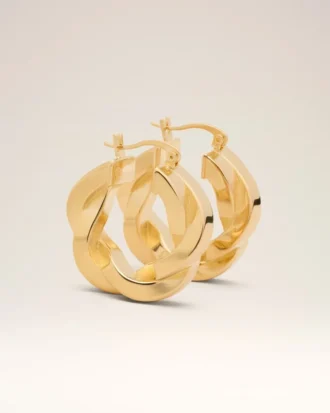 Gold Brass Tresse Hoops