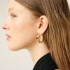 Gold Brass Tresse Hoops
