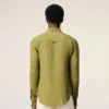 Green Blended Silk Sharp Collar Adjusted Shirt Green Blended Silk Sharp Collar Adjusted Shirt