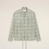 Green Boxy Cotton Checkered Shirt Green Boxy Cotton Checkered Shirt