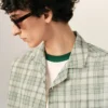 Green Boxy Cotton Checkered Shirt Green Boxy Cotton Checkered Shirt