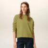 Green Cotton Ami De Coeur Cropped Sweatshirt Green Cotton Ami De Coeur Cropped Sweatshirt
