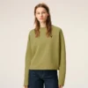 Green Cotton Ami De Coeur Cropped Sweatshirt Green Cotton Ami De Coeur Cropped Sweatshirt