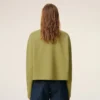 Green Cotton Ami De Coeur Cropped Sweatshirt Green Cotton Ami De Coeur Cropped Sweatshirt