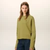 Green Cotton Ami De Coeur Cropped Sweatshirt Green Cotton Ami De Coeur Cropped Sweatshirt