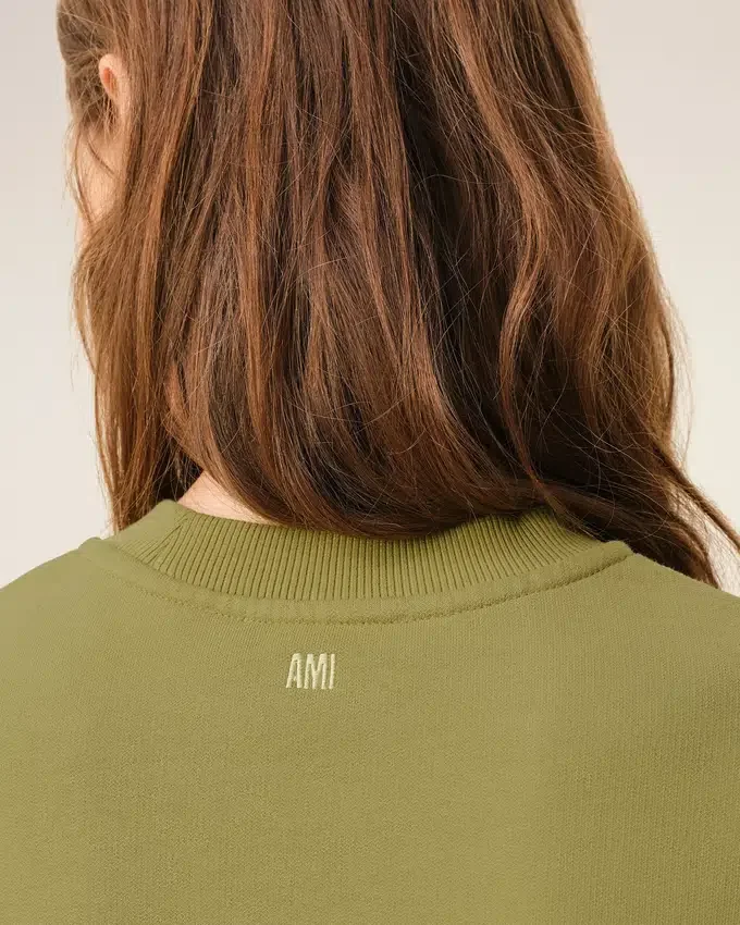 Green Cotton Ami De Coeur Cropped Sweatshirt Green Cotton Ami De Coeur Cropped Sweatshirt