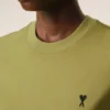 Green Cotton Ami De Coeur Cropped T-Shirt Green Cotton Ami De Coeur Cropped T-Shirt