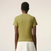 Green Cotton Ami De Coeur Cropped T-Shirt Green Cotton Ami De Coeur Cropped T-Shirt