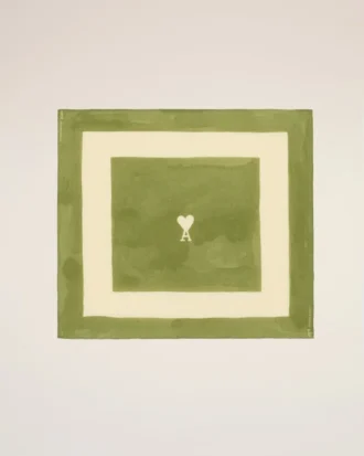 Green Cotton Ami De Coeur Printed Scarf
