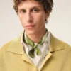 Green Cotton Ami De Coeur Printed Scarf