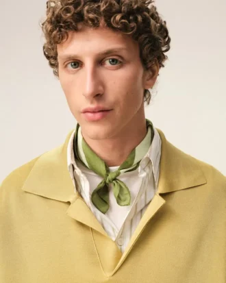 Green Cotton Ami De Coeur Printed Scarf
