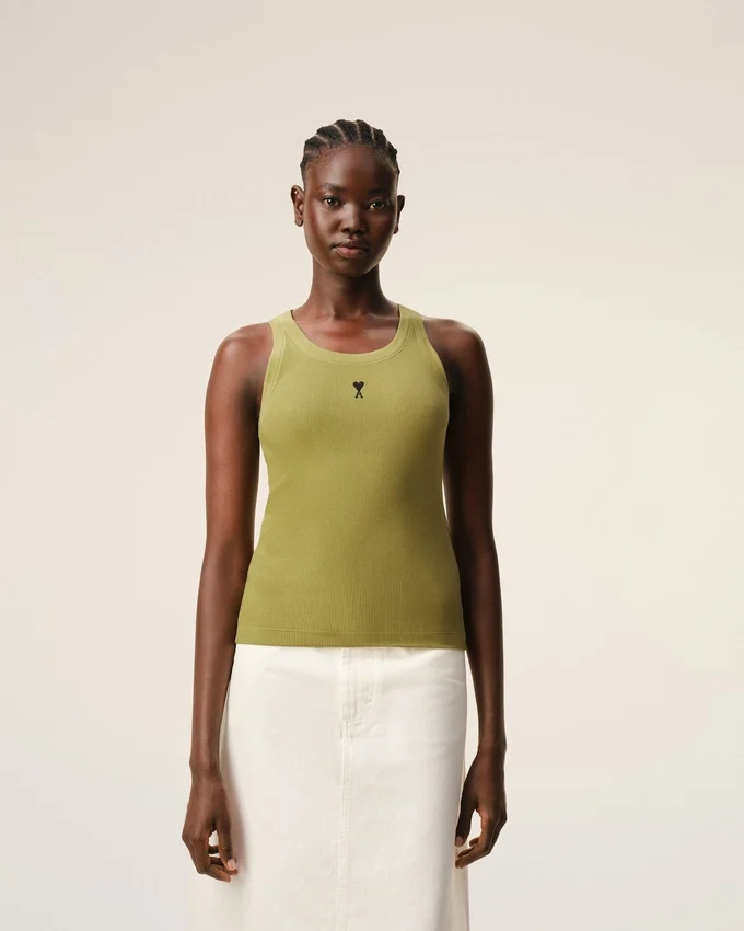 Green Cotton Ami De Coeur Tanktop Green Cotton Ami De Coeur Tanktop