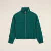 Green Cotton and Nylon Canvas Windbreaker Green Cotton and Nylon Canvas Windbreaker