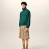 Green Cotton and Nylon Canvas Windbreaker Green Cotton and Nylon Canvas Windbreaker