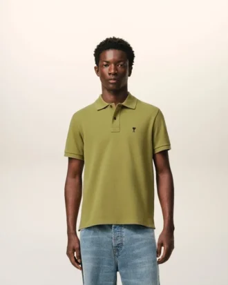 Green Cotton Short Sleeves Ami De Coeur Polo Shirt