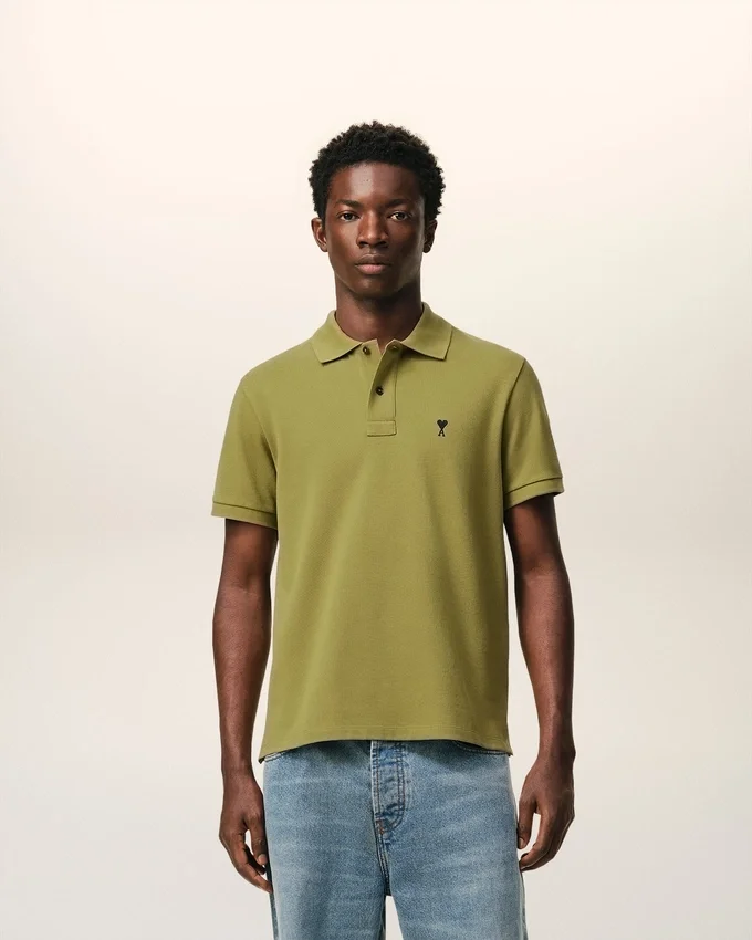 Green Cotton Short Sleeves Ami De Coeur Polo Shirt Green Cotton Short Sleeves Ami De Coeur Polo Shirt