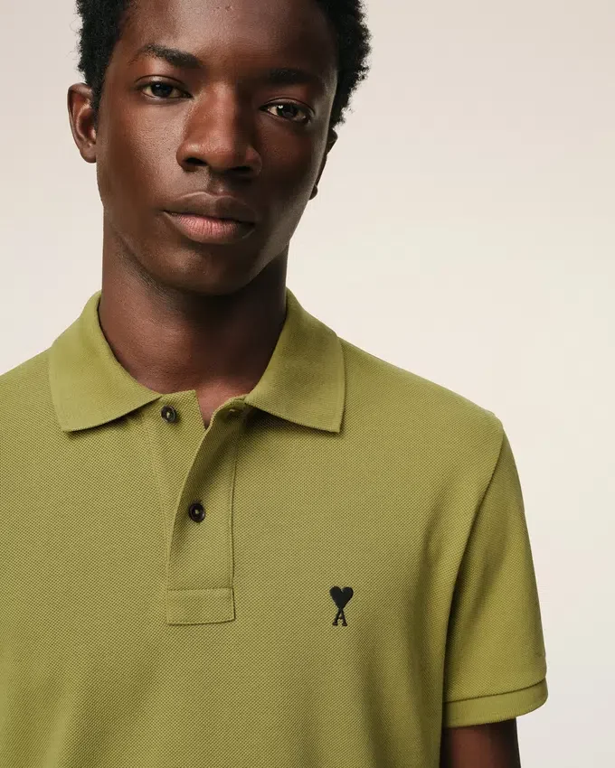 Green Cotton Short Sleeves Ami De Coeur Polo Shirt Green Cotton Short Sleeves Ami De Coeur Polo Shirt