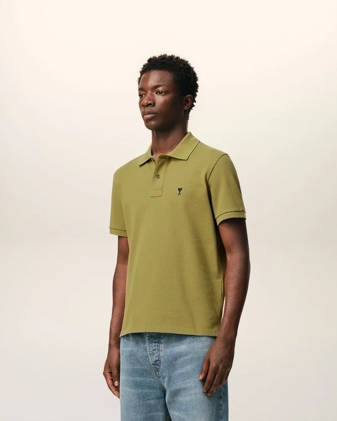 Green Cotton Short Sleeves Ami De Coeur Polo Shirt Green Cotton Short Sleeves Ami De Coeur Polo Shirt