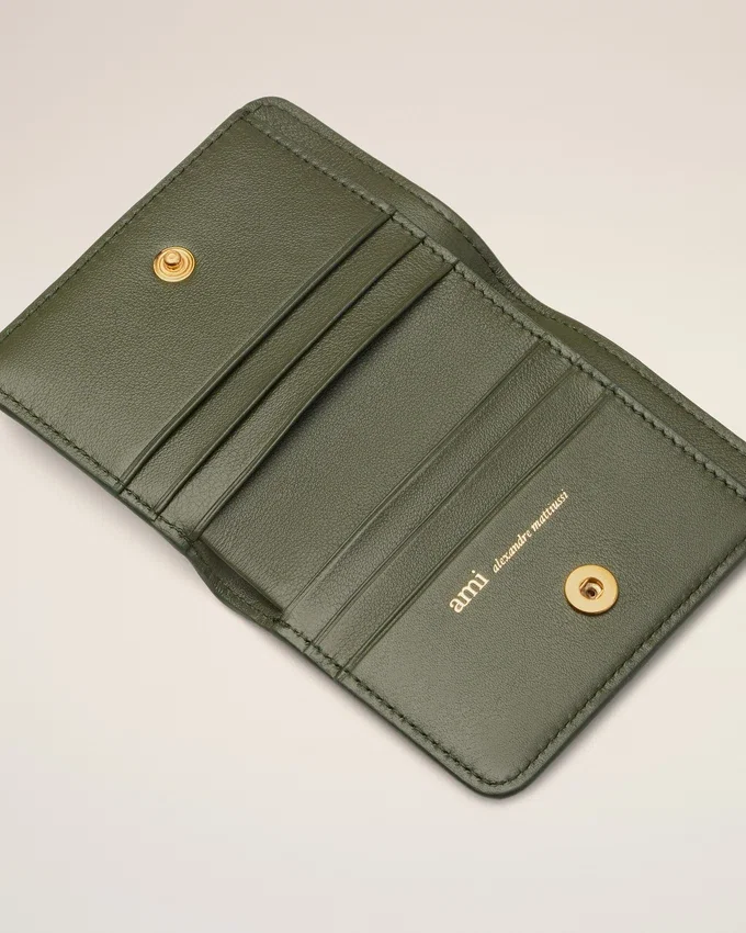 Green Cow Leather Carrousel Folded Wallet Green Cow Leather Carrousel Folded Wallet