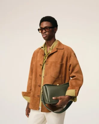 Green Cow Leather Carrousel Medium Bag