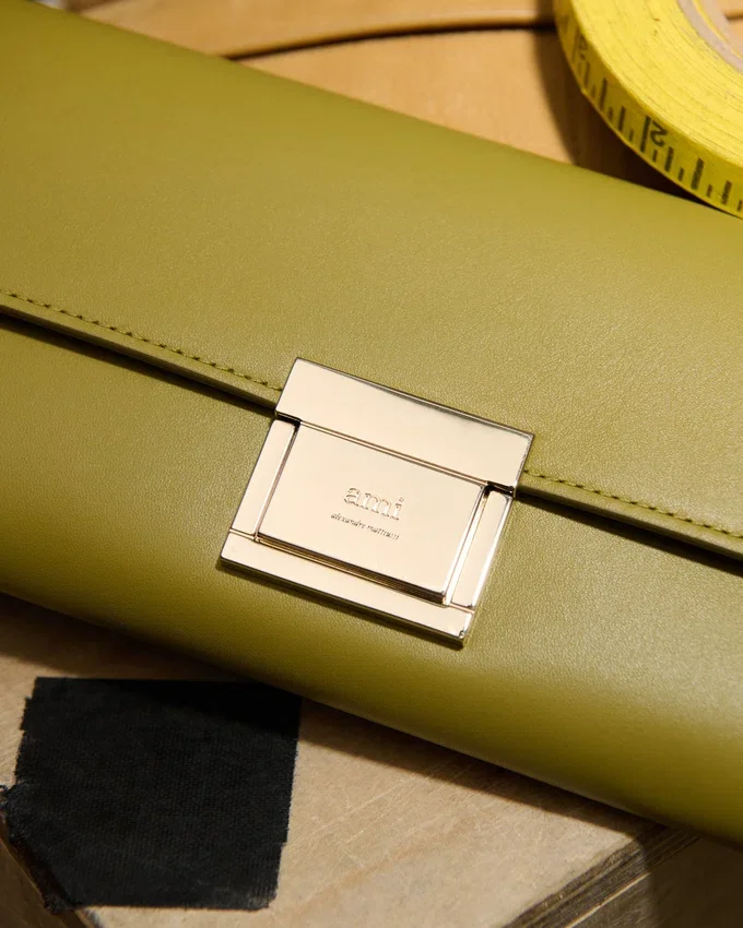 Green Cow Leather Mimi Pouch Green Cow Leather Mimi Pouch