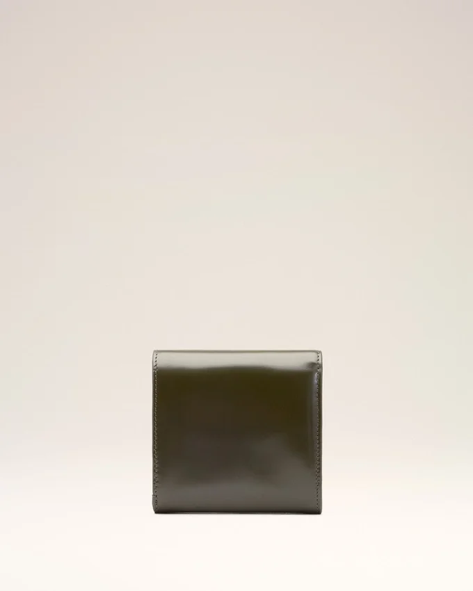 Green Cow Leather Paris Paris Compact Wallet Green Cow Leather Paris Paris Compact Wallet