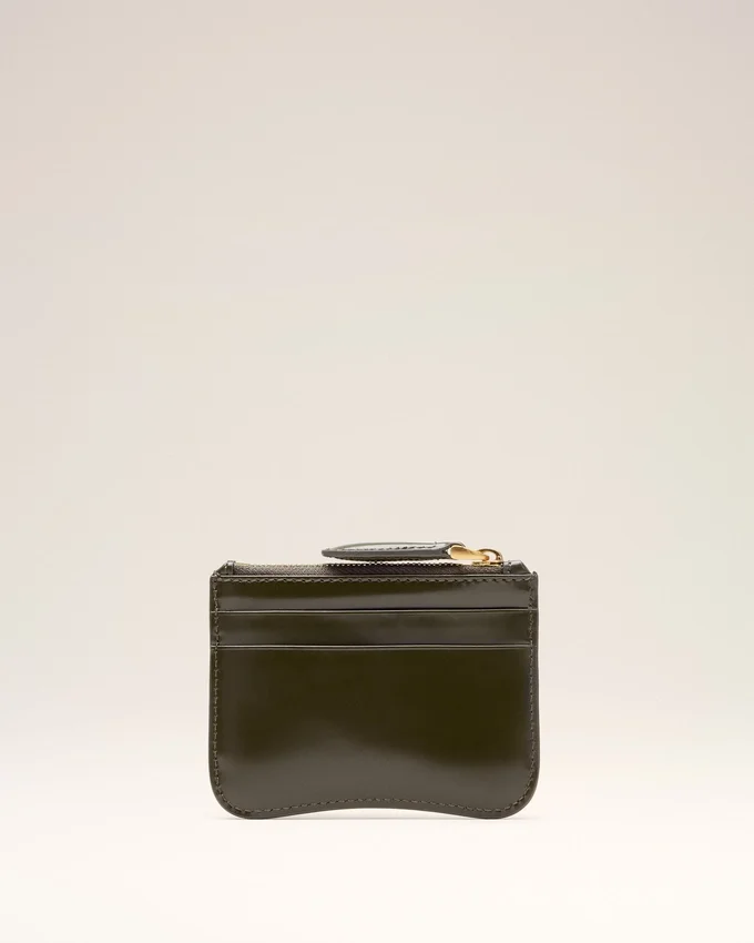 Green Cow Leather Paris Paris Zipped Card Holder Green Cow Leather Paris Paris Zipped Card Holder