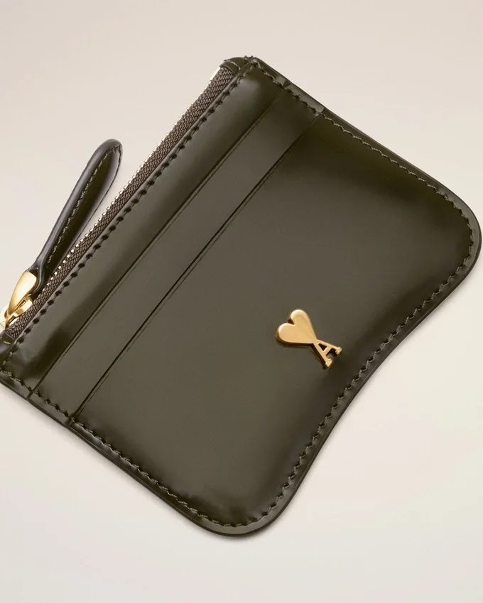 Green Cow Leather Paris Paris Zipped Card Holder Green Cow Leather Paris Paris Zipped Card Holder