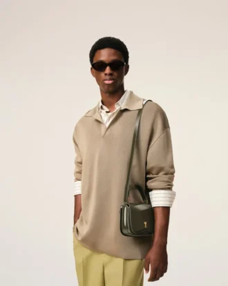 Green Cow Leather Top Handle Paris Paris Bag