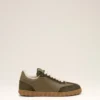 Green Cowhide Leather Step Sneakers