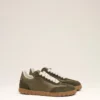 Green Cowhide Leather Step Sneakers