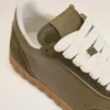 Green Cowhide Leather Step Sneakers