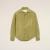 Green Goat Leather Buttoned Overshirt Green Goat Leather Buttoned Overshirt